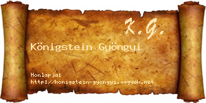 Königstein Gyöngyi névjegykártya