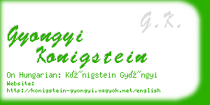 gyongyi konigstein business card